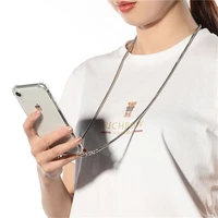 Strap Cord Metal Chain Tape Necklace Phone Case For Samsung Galaxy S20 ULTRA S21 PLUS S10 Lite S10E NOTE