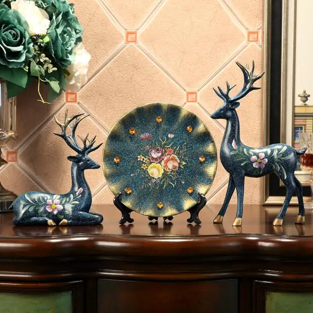 

Figurines Vase Crafts Creative Desktop Accessories Livingroom Study Ornament Resin Modern Swan Deer Elephant Home Wedding Gift