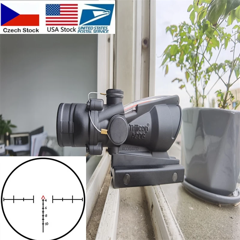 Охотничья оптическая сетка Trijicon ACOG настоящая оптоволоконная 4x32 светящиеся