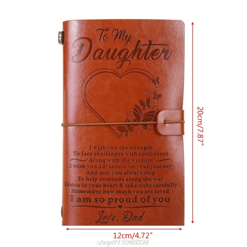 

Vintage Engraved Faux Leather Journal Notebook Diary to My Dad Mom Travel Notepad Gif M06 21 Dropship