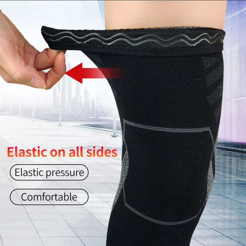 

1 Pcs Anti-slip Breathable Knitted Leg Knee Protector Sports Leg Sleeve Volleyball Basketball Fitness Brace Support