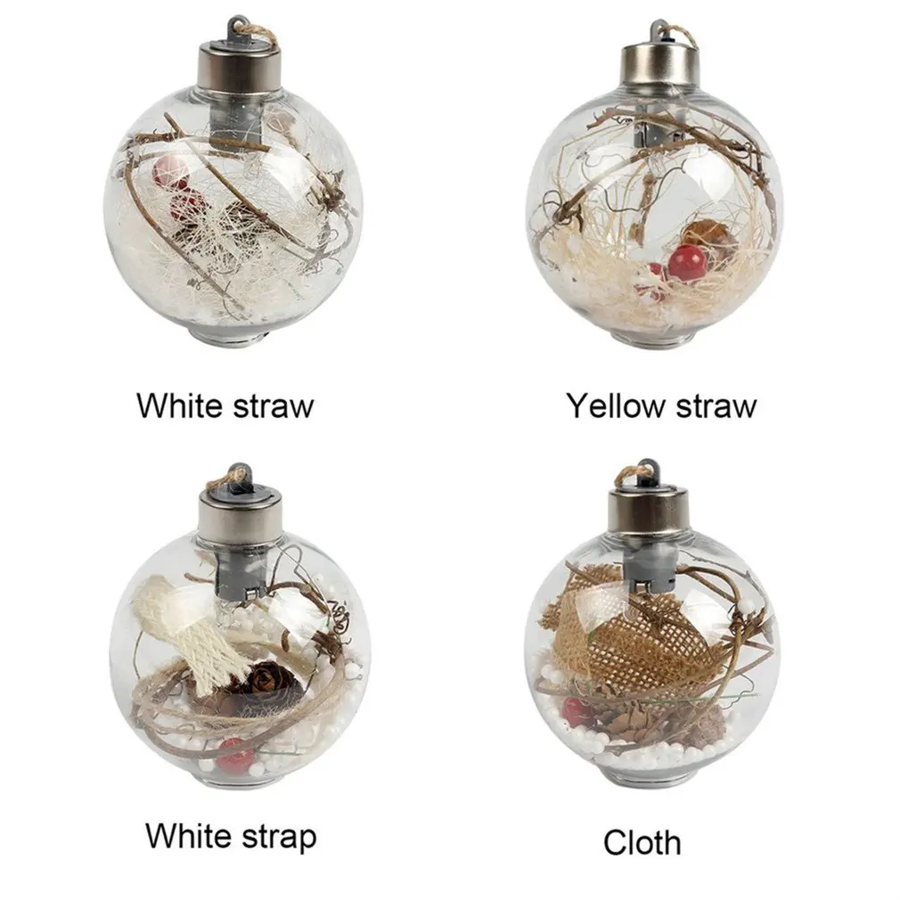 8cm Romantic Christmas Decorations Ball Transparent PVC For Home Luminous Light Hanging Tree Ornaments Supplies | Освещение