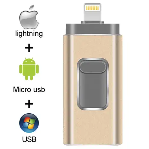 USB-накопитель 3 в 1, 128 ГБ, для iPhone, Android, планшетов