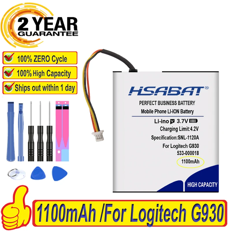 1100mAh 533 000018 F12440097 L LY11 Аккумулятор для Logitech G930 игровая гарнитура F540 MX Revolution free