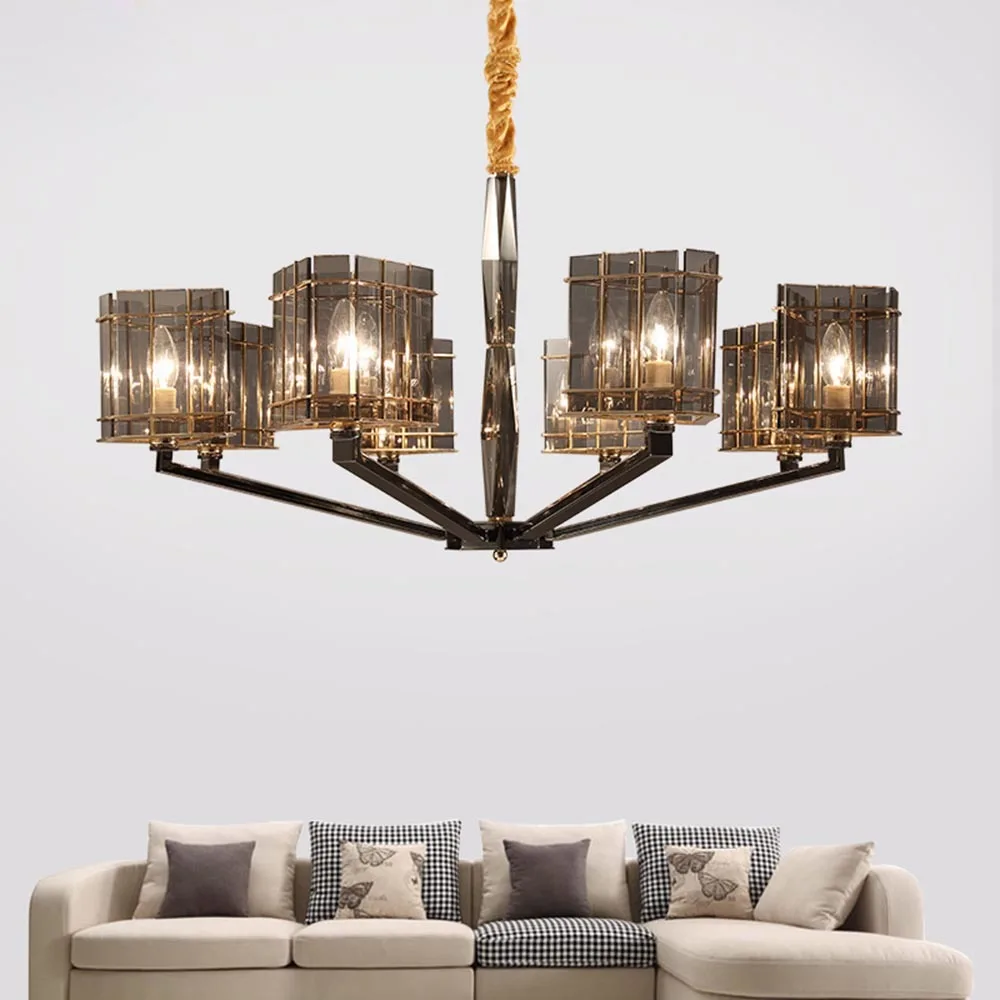 Средиземноморский Nordic роскошный черный Стекло абажур светодиодный круглый