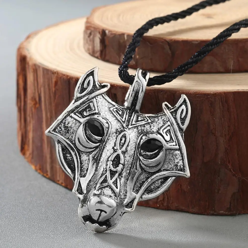Мужской скандинавский амулет QIAMNI с подвеской в виде головы волка|Ожерелья