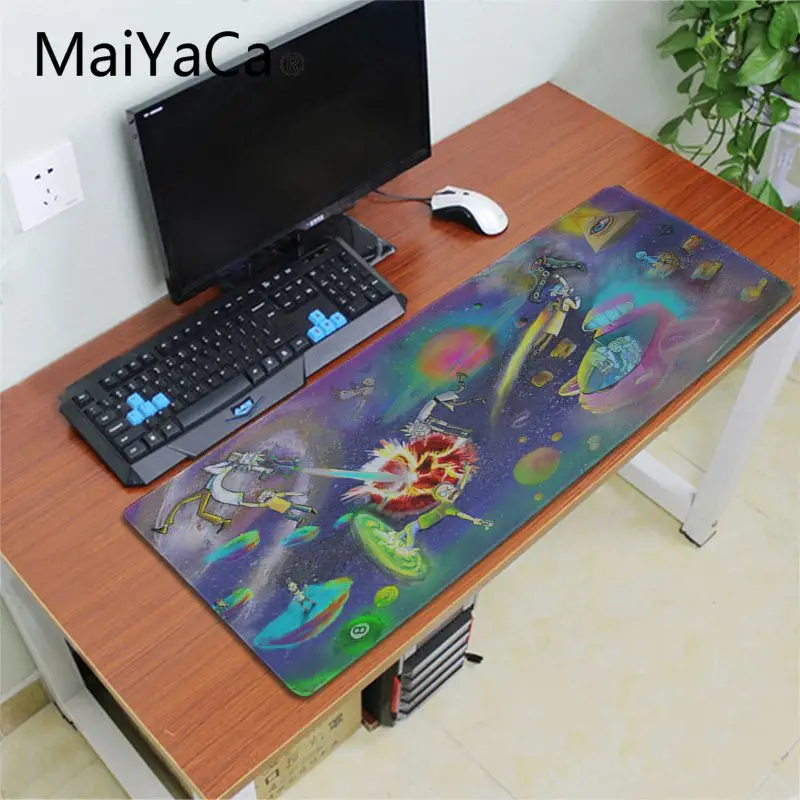 Lock Edge 30X70cm Maiyaca Рик и Морти резиновый коврик для мыши игровой коврик для мыши настольная клавиатура Аниме Коврик для мыши геймер скоростная Версия Настольный коврик - Цвет: Lock Edge 30X70cm