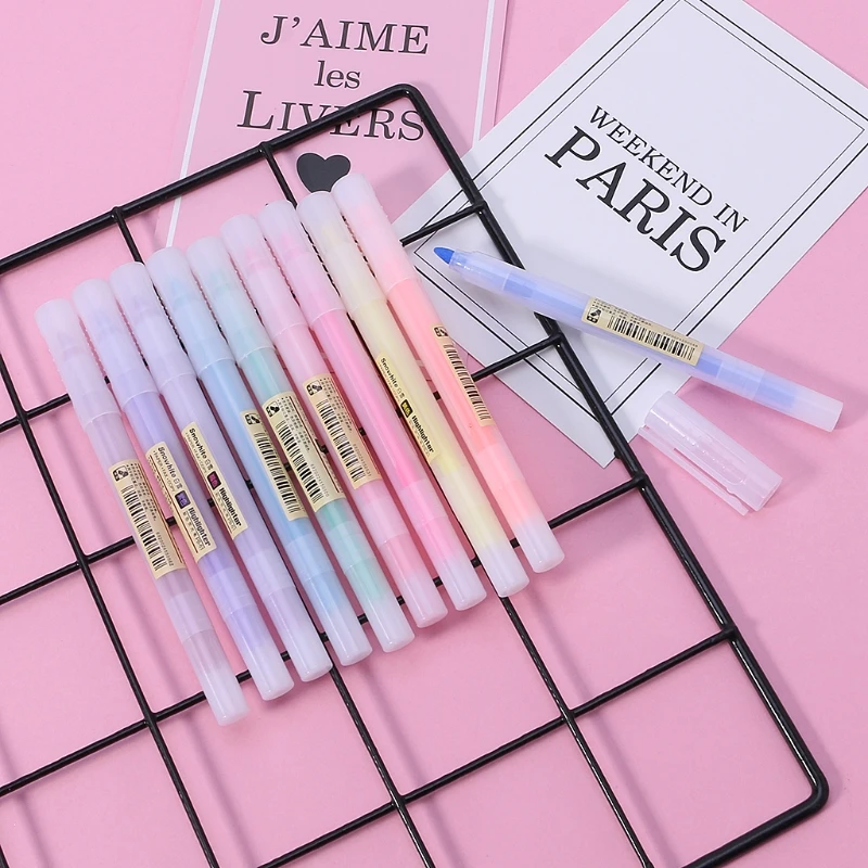 

10Pcs Fluorescent Pen Mild Liner Highlighters Color Marker Pen School Supplies