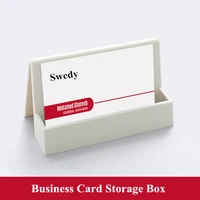 quality desk shelf name id card holder box storage display stand plastic desktop business name card holder organizer