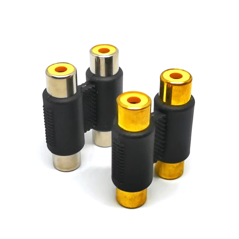 2 шт. полезный Двойной RCA соединитель один Женский к женскому Аудио Видео AV кабель