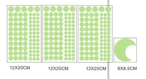 Предел 100 252Pcs Dots стены Стикеры домашний декор светится в темноте наклейка для