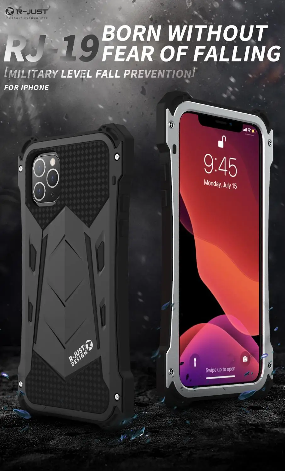

R-just для Iphone 11 Pro Max Xs Xr 7 8 Plus Max Роскошные бронированные противоударные металлические алюминиевые чехлы для телефонов Iphone 11 11pro