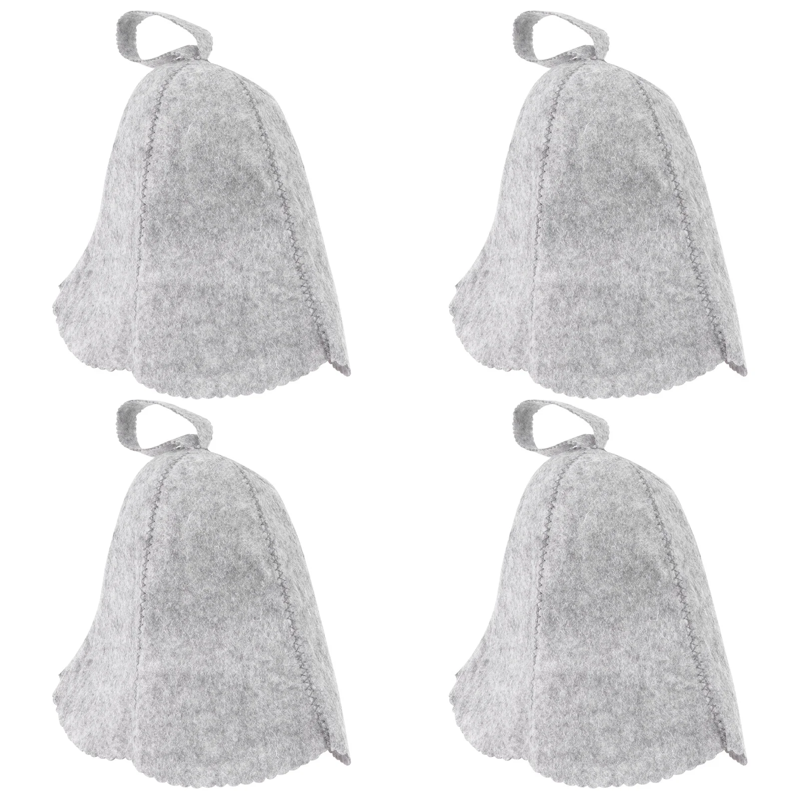 

4pcs Sauna Hat Simple Felt Steam Room Hat Head Protection Cover Bath Hat
