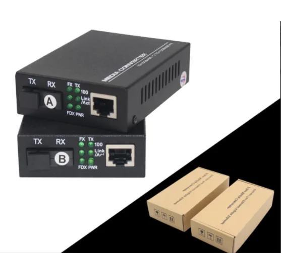 Одноволоконный медиаконвертер bidi wdm SC/UPC Tx1310/Rx1550nm A/B 20 км 2 шт./лот 10/100/1000 м |