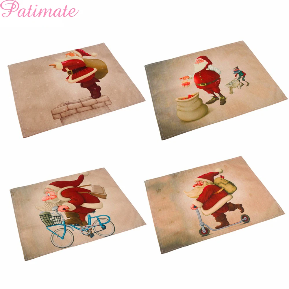 42x32 см Настольный коврик в виде Санта Клауса украшения для дома Рождественская