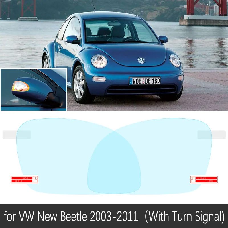 VW New Beetle 03-11 Для Volkswagen VW New Beetl Beetle A5 2003~ полное покрытие зеркало заднего вида противотуманные пленки непромокаемые противотуманные пленки аксессуары - Название цвета: VW New Beetle 03-11