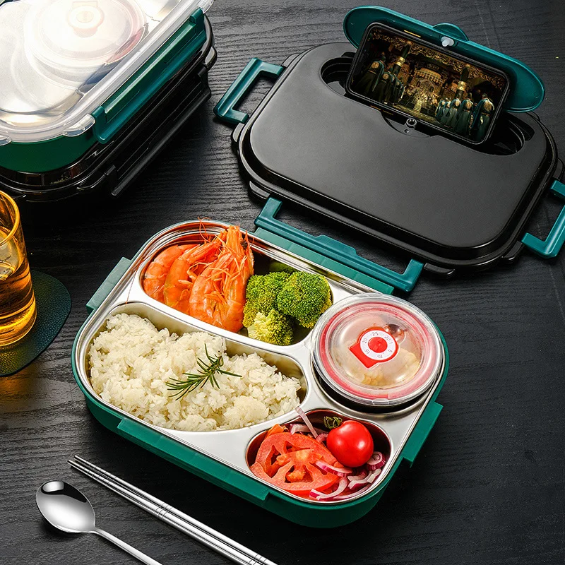 Ланч бокс bento из нержавеющей стали с чашкой для супа контейнер хранения еды