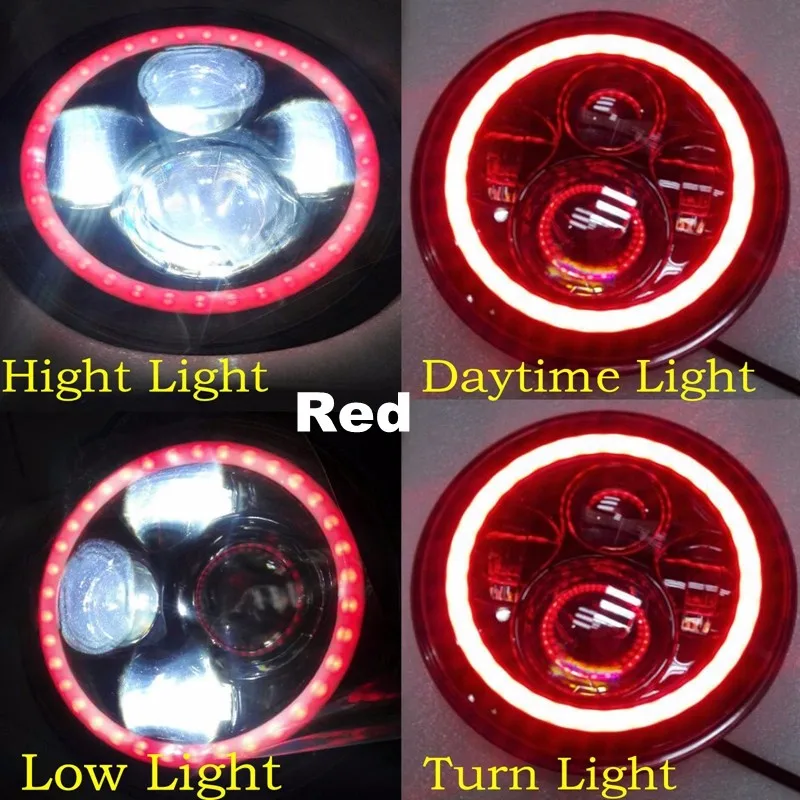 2 шт. 7 дюймов светодиодный фары DRL ed Hi/короче спереди и длиннее сзади) луч 50 Вт 30