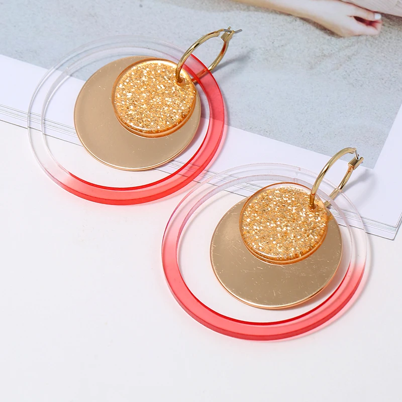 

2021 2022 Bright Bling Shiny Gold Silver Stainless Steel Clip On Earrings Women Transparent Ear Jewelry
