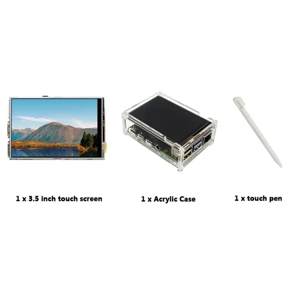Для Raspberry Pi 4 Model B 3 5-дюймовый сенсорный ЖК-дисплей + стилус акриловый прозрачный