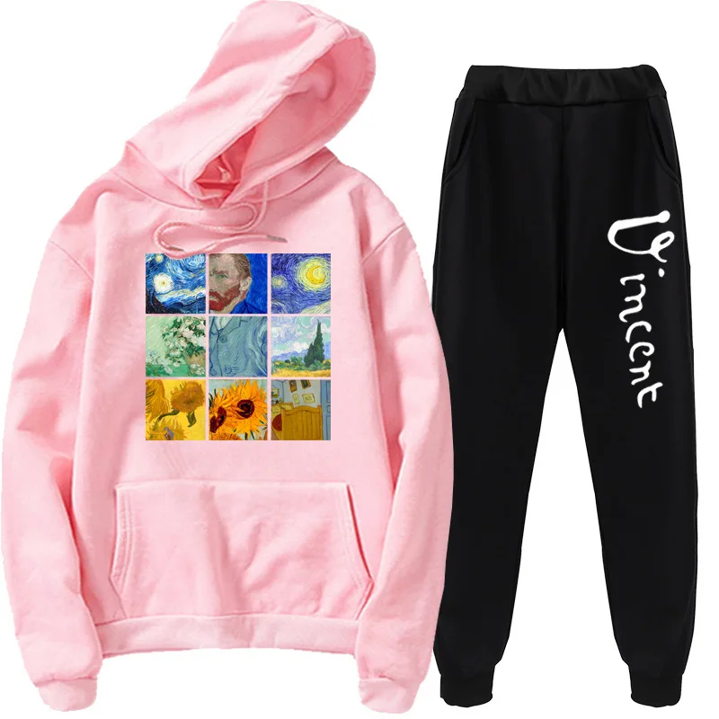 

2 шт./комплект, женские толстовки с капюшоном и брюки