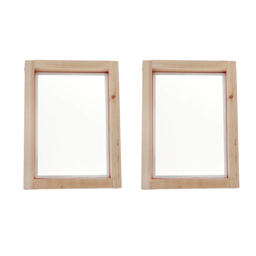 

2pcs Screen Printing Frame Mesh Screen With Natural Wooden Frame Print Garment