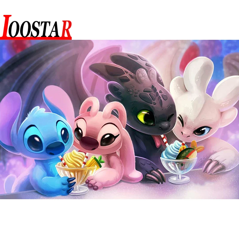 5D DIY Алмазная картина Lilo& стежка и Беззубик полная квадратная круглая вышивка мозаикой из стразов Вышивка крестом домашний Декор подарок