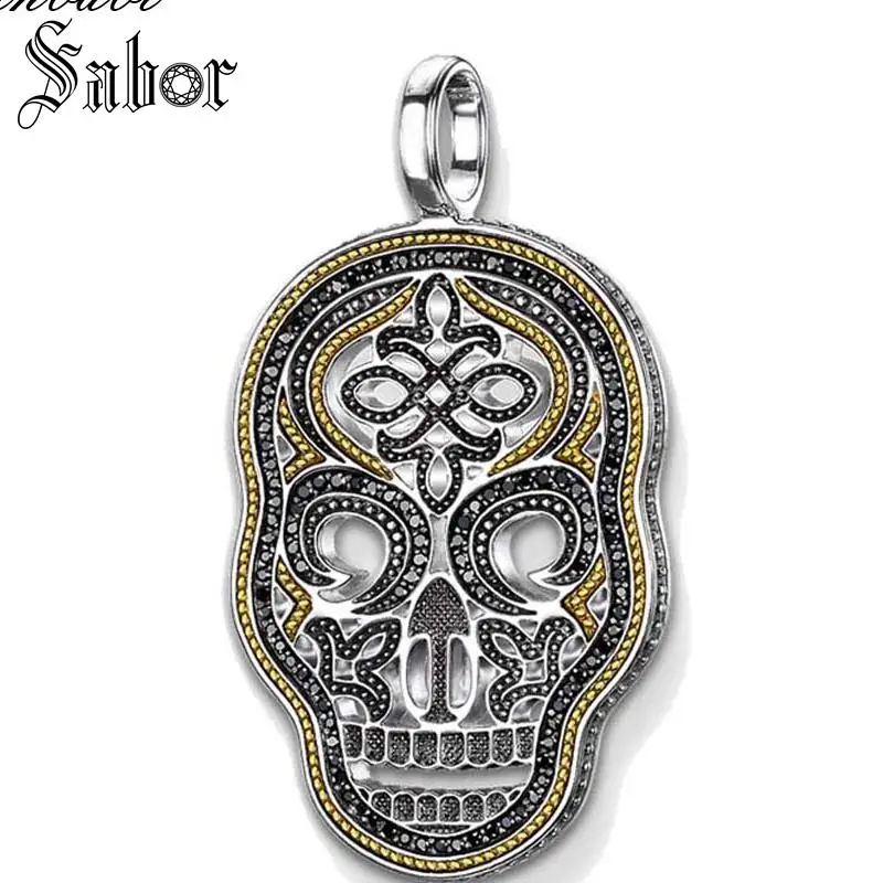 Подвеска с черепом маска золотого цвета серебряного для мужчин Панк 2020 ювелирное