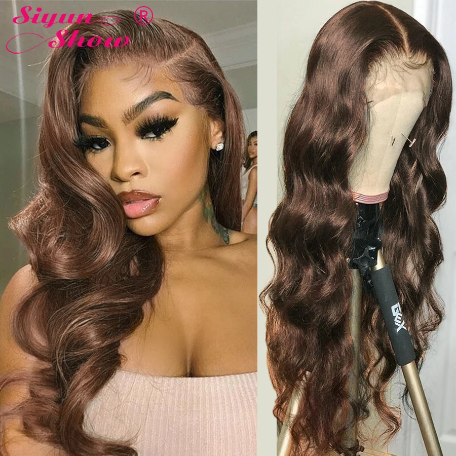 

Коричневый Синтетические волосы на кружеве парики из натуральных волос для Для женщин бразильские волнистые волосы парик 360 Синтетические ...