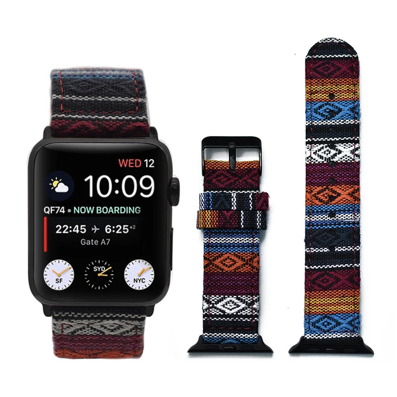 Цветной ремешок для наручных часов в национальном стиле Apple Watch 6 iWatch Series SE 5 4
