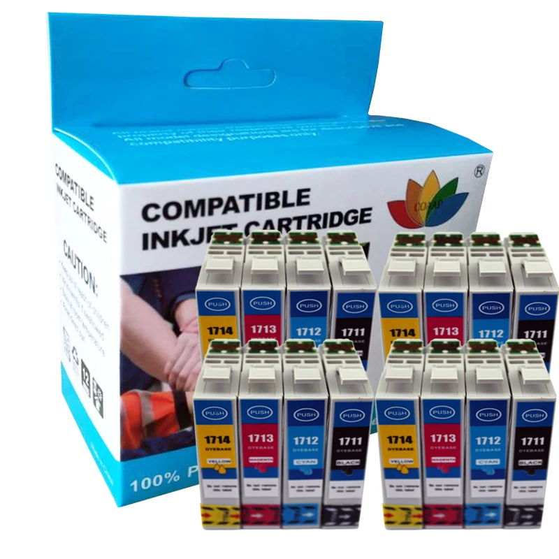 

16 Pack Compatible EPSON T1711 - T1714 ink cartridge For Expression Home XP 33 103 203 207 303 306 403 406 313 413 Printer