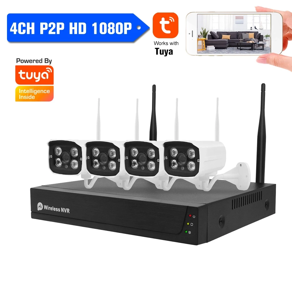 

Беспроводная водонепроницаемая система видеонаблюдения с Wi-Fi, 1080P
