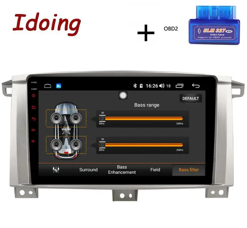 with OBD Idoing " 4G+ 64G 8 ядерный автомобильный радиоприемник Android 8,1 плеер для Toyota Land Cruiser 100 LC100 Lexus LX470 2005-2007 gps навигация 2.5D - Цвет: with OBD