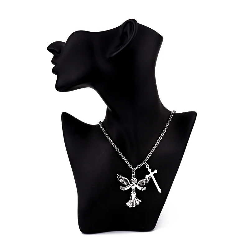 1 ШТ. Панк Из Нержавеющей Стали Ангел Крест Ожерелье Мужчины Ювелирные Изделия