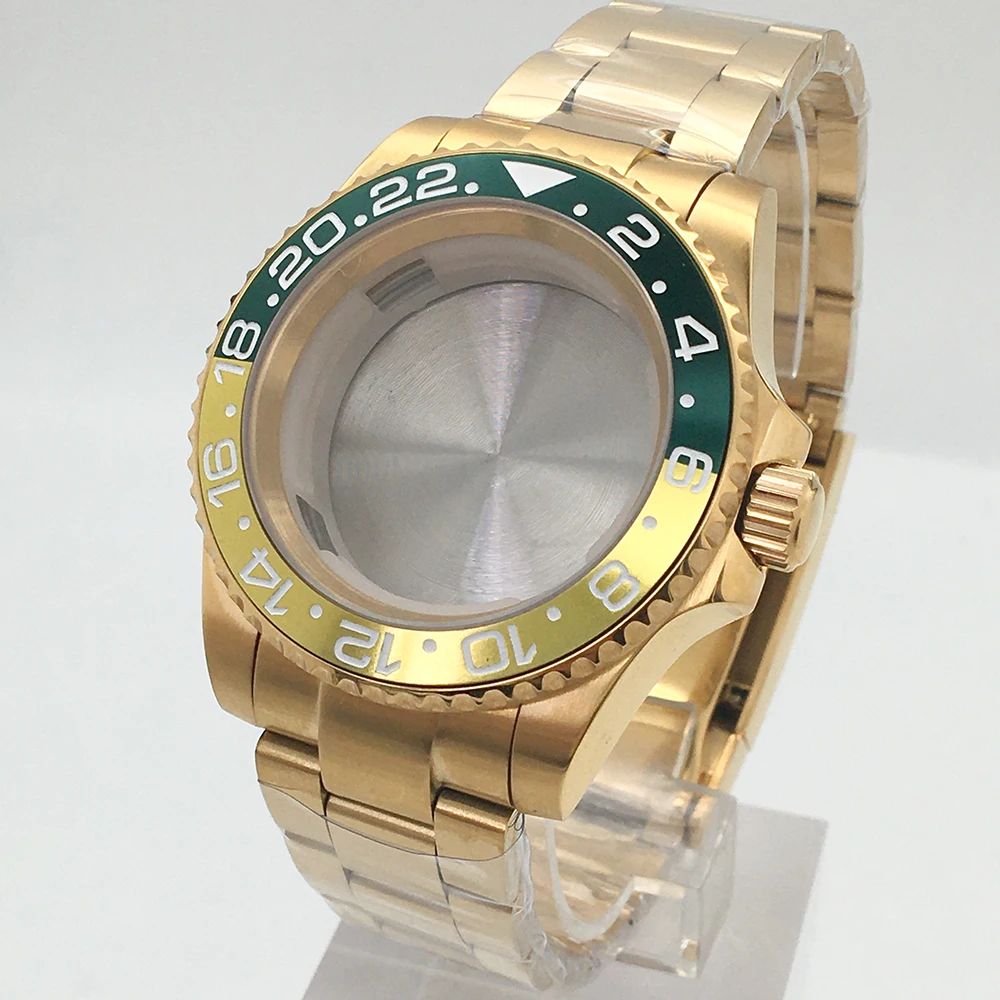 Сменный Чехол gmt40 мм с золотым покрытием запчасти для часов браслет сапфировым