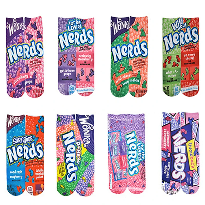 Забавные Женские носочки унисекс хлопковые носки мужские с 3D принтом упаковка