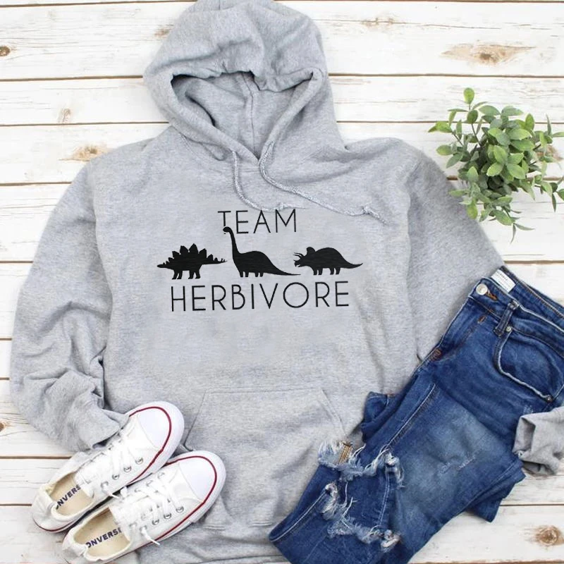 

Team Herbivore graphic vegan hoodies women fashion pure casual grunge tumblr young hipster 90 style street style art tops- L245