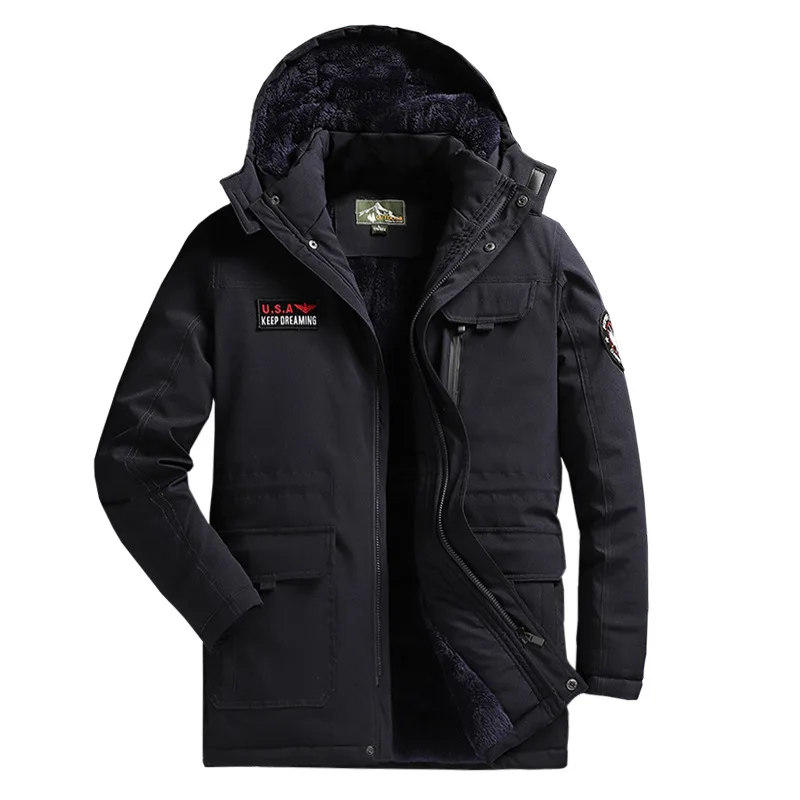 Мужская одежда с хлопковой подкладкой уличная бархатная Толстая теплая холодная