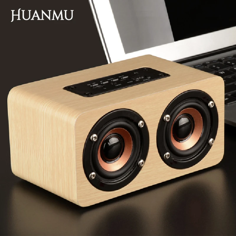 Беспроводной/проводной Bluetooth HIFI динамик для TF карты креативное деревянное