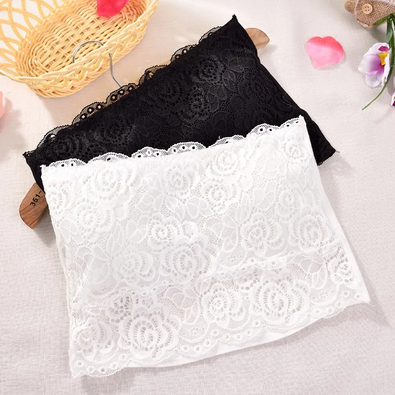 

Women Underwear Sexy Tube Top Soft Lace Bandeau Strapless Wire Free Padded Underwear Lady Seamless Stomacher
