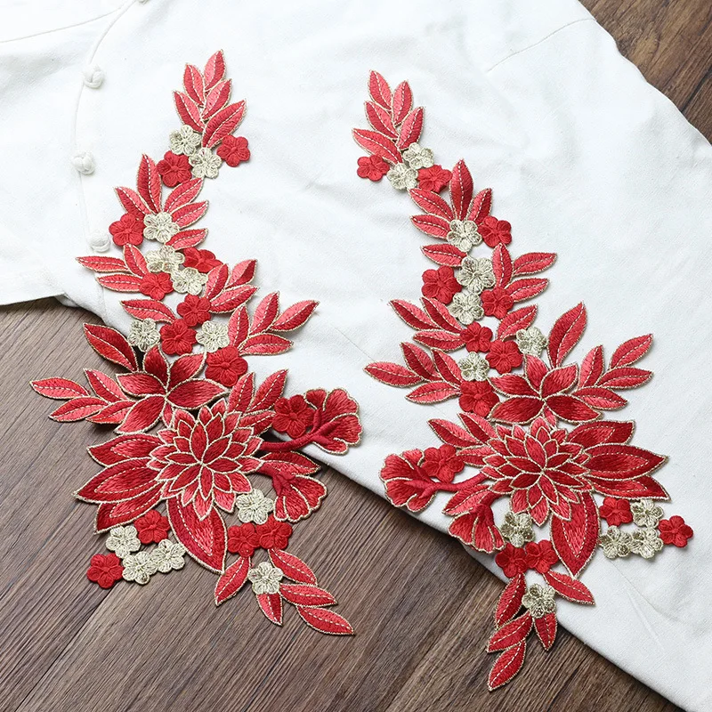 

1pc Large luxury flower embroidered Patches for Clothing sew on Embroidery floral Applique sewing parches clothing Decoration
