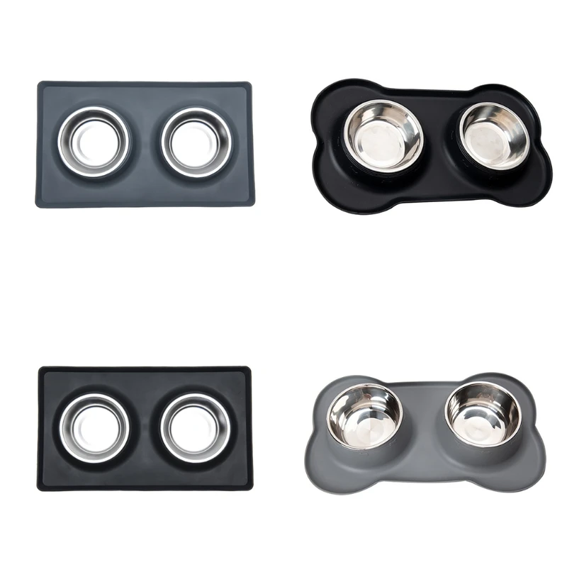 

Миска для еды для собак, с нескользящим силиконовым ковриком