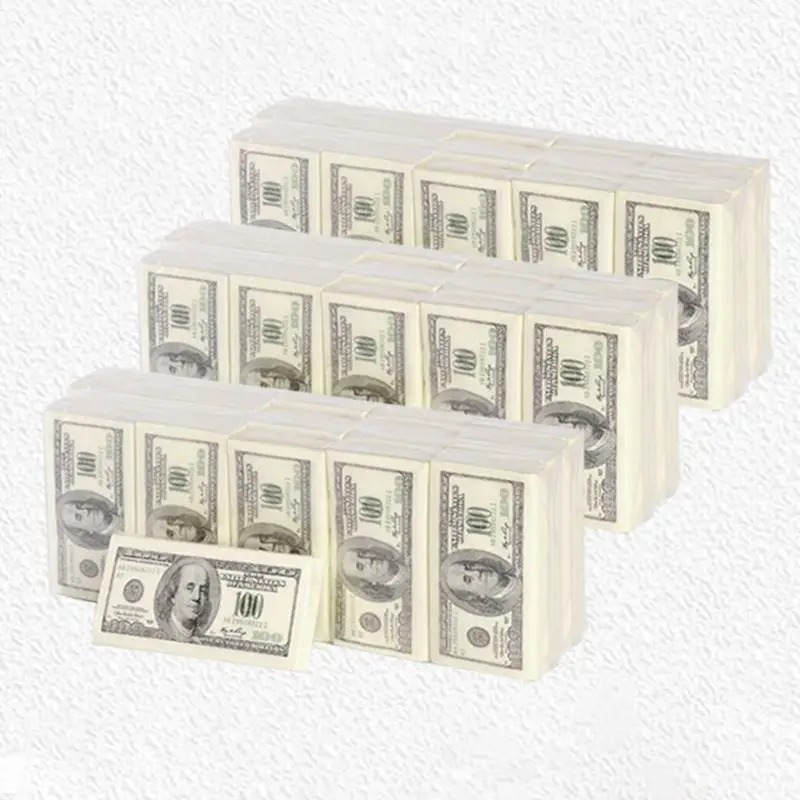 10 упаковок креативная бумажная салфетка 100 долларов сырой древесной целлюлозы