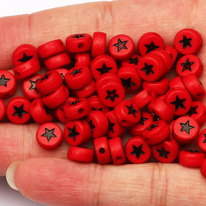 

4x7mm Red Round Acrylic Beads 100-500pcs Loose Spacer Beads For DIY Charm Necklace Bracelet Jewelry Design Beaded Accessories
