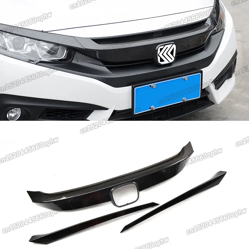 Автомобильная передняя решетка из углеродного волокна Тип r для украшения Honda Civic