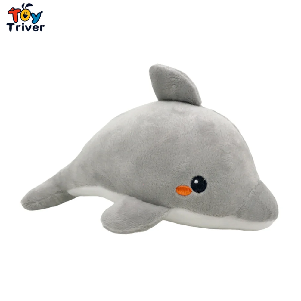 Плюшевый игрушечный Дельфин Тройник набитый серыми дельфинами кукла с морскими