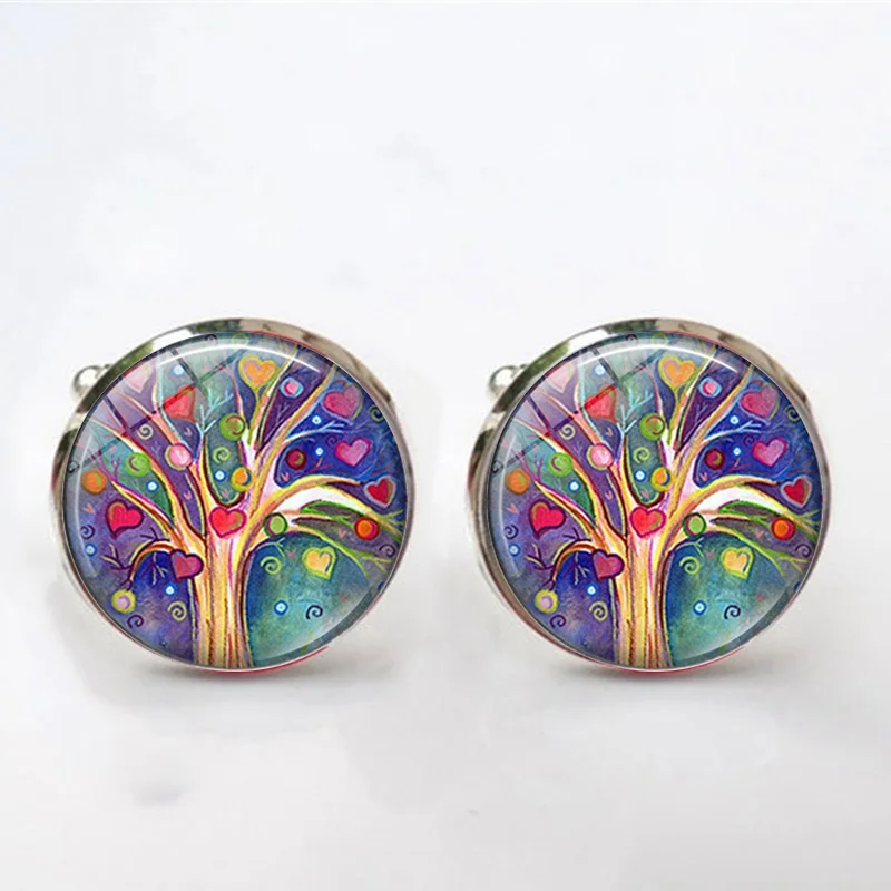Набор мужских запонок Древо жизни свадебные запонки рубашка костюм с деревом