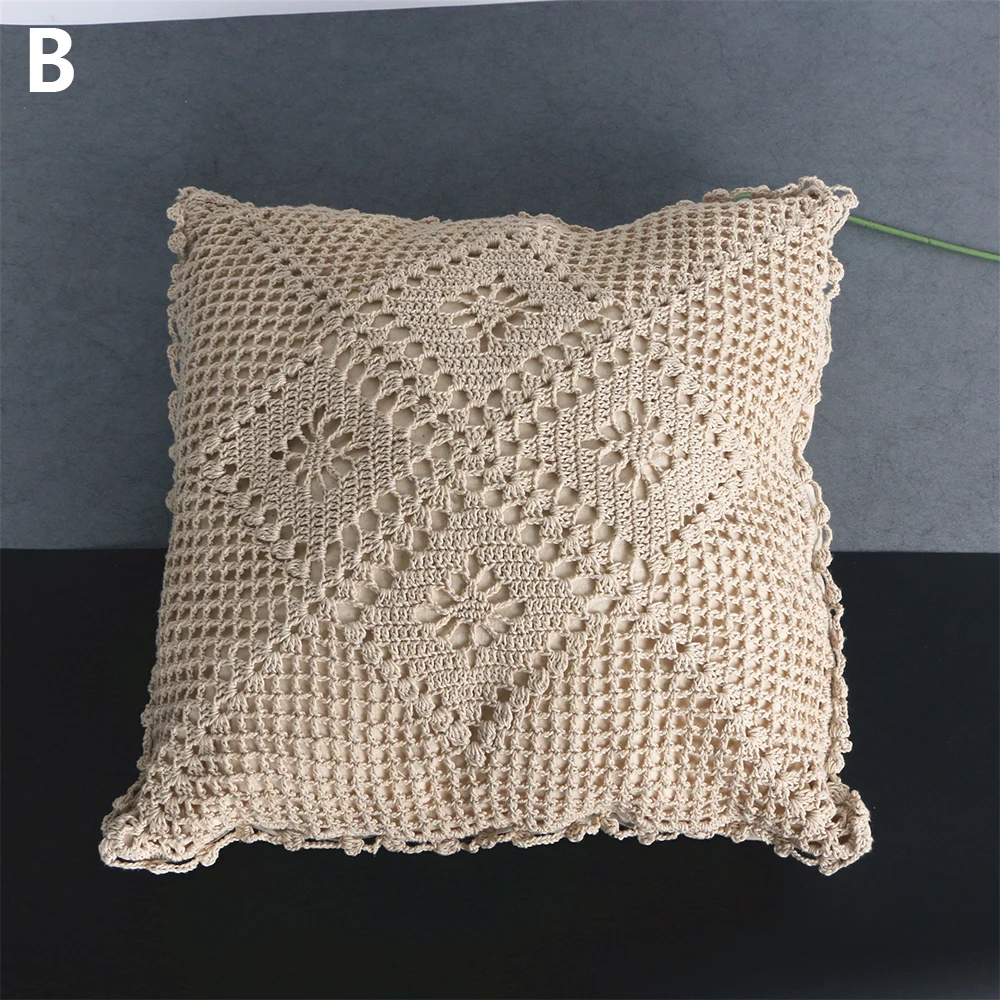 Наволочка ручной работы из хлопка и льна с нитью макраме наволочка