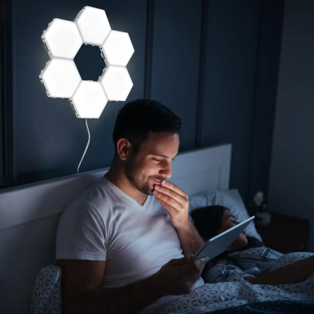 

Quantum lamp LED Panel Light Magnetic Hexagons Modular Touch Sensitive sensor Lights DIY Wall Creative Decoration painel led