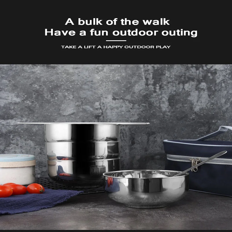 Посуда для кемпинга принадлежности готовки на открытом воздухе 4 в 1 ложка